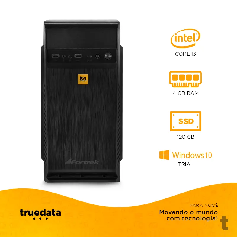 Computador Desktop Truedata Intel Core I3-2100 3.1ghz 4gb Ssd 120gb Truedata